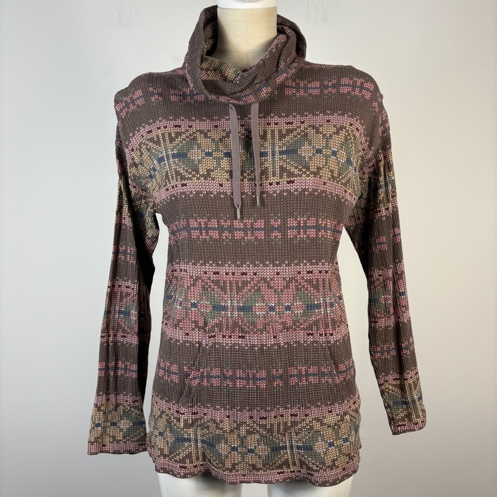 ❤️ Vintage Vibes Chaps Fair Isle Cowl Neck Sweater • Cottagecore Soft Girl